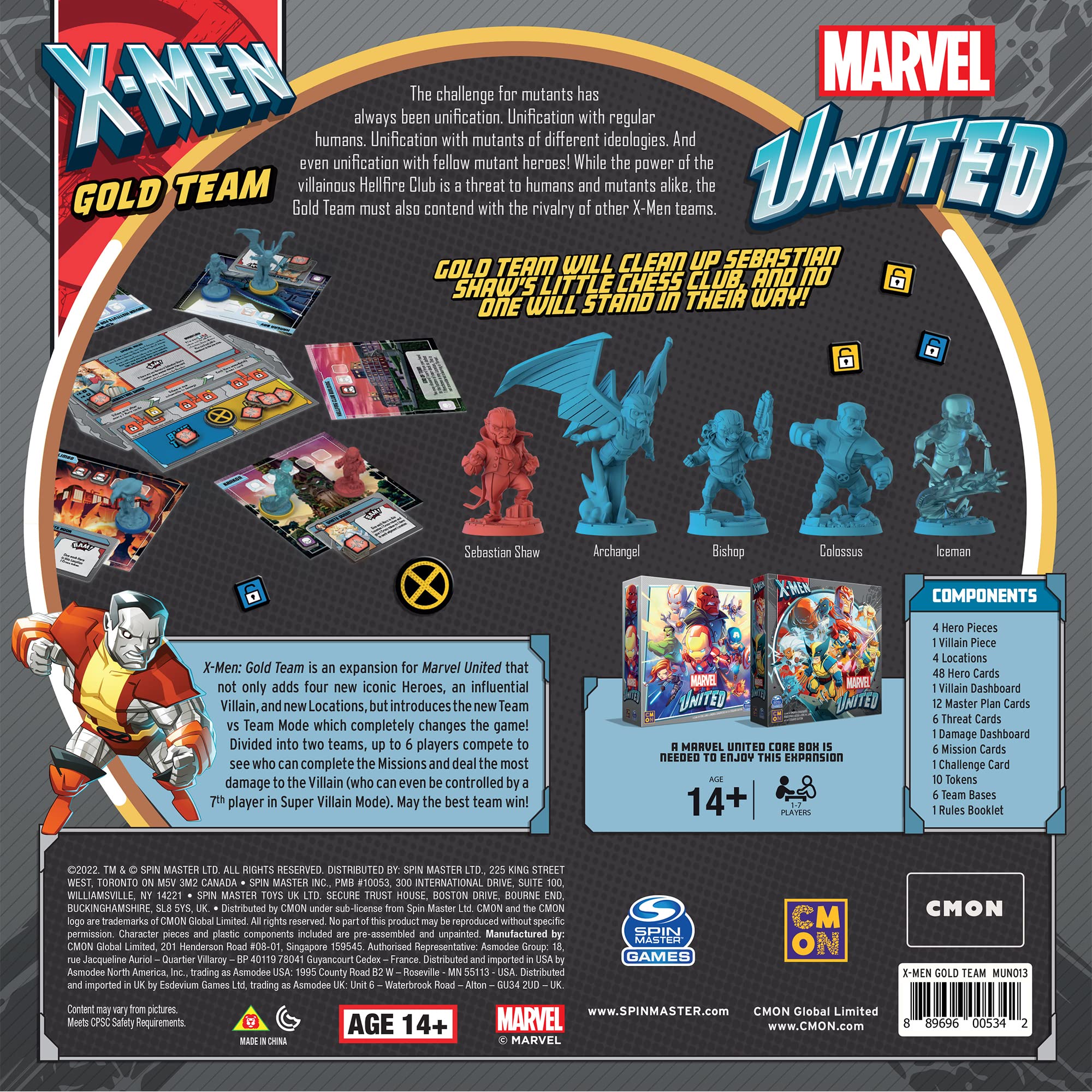 Marvel United X-Men Gold Team Expansion | Tabletop Miniatures Game | Strategy Game | Cooperative Game for Adults and Kids | Ages 14+ | 1-7 Players | Average Playtime 40 Minutes | Made by CMON