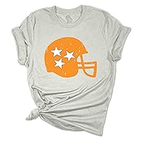 Womens Tennessee Tshirt Football Orange Helmet TN Flag Stars Football Short Sleeve T-Shirt Graphic Tee