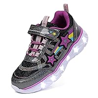 Toddler Boys Girls Light Up Shoes, Lightweight Breathable Anti-Slip, Led Flashing Sport Sneakers for Toddler/Little Kids