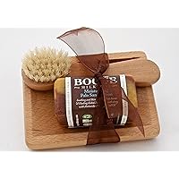 Bogue Goat Milk Soap - No.20 Moisturizing Palo Santo Gift Set– Soothing and skin firming Palo Santo & healing Kukui Nut smooth with antioxidant Babassu oil with facial brush and soap dish