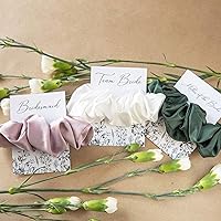 Bridesmaid Proposal Gifts, Satin Scrunchies for Curly Hair, Bridal Shower Favors, Maid of Honor Silk Hair Ties Tags, Will You Be My Bridesmaid Card Wedding Gifts for Bridesmaids Womens Hair Piece