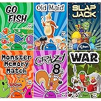Regal Games Card Games for Kids - Go Fish, Crazy 8's, Old Maid, Slap Jack, Monster Memory Match, War - Simple & Fun Classic Family Table Games - Games May Vary (6 Set)