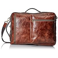 Men's Buckner Leather Small Convertible Travel Backpack and Briefcase Messenger Bag, Cognac , (Model: MBG9483222)