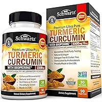 Turmeric Curcumin with BioPerine 1500mg - Natural Joint & Healthy Inflammatory Support with 95% Standardized Curcuminoids for Potency & Absorption - Non-GMO, Gluten Free Capsules with Black Pepper.