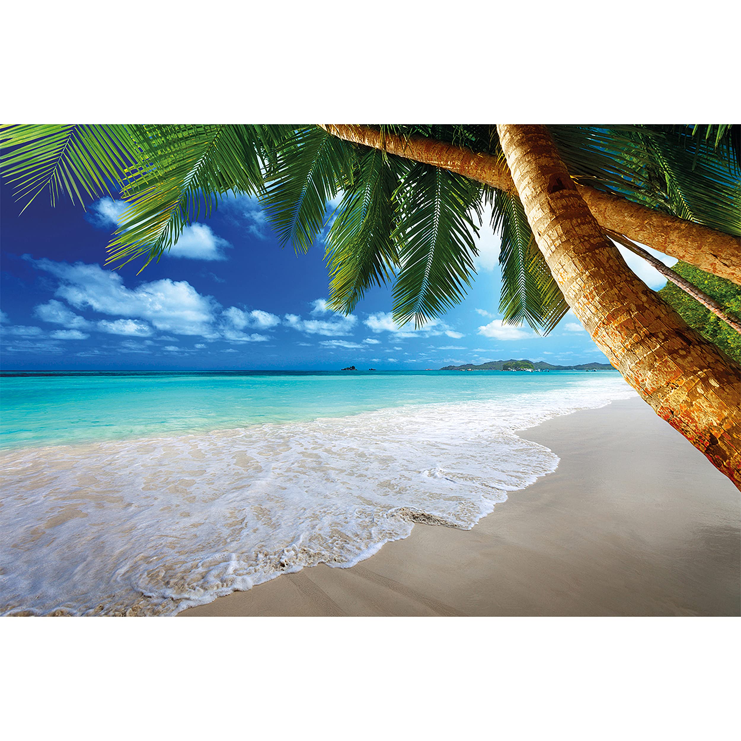 Photo Wallpaper – Palm Beach ‒ Picture Decoration Caribbean Dream Beach Bay Paradise Nature Tropical Island Trees Isle Blue Sky Image Decor Wall Mu...