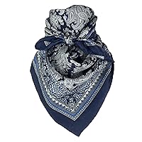 100% Silk Cowboy Bandana Wild Rag Paisley Print Scarf 34.5