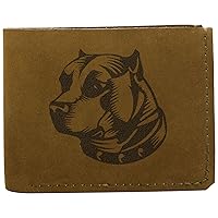 Men's Staffordshire Bull Terrier -2 Handmade Natural Genuine Leather Wallet