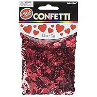 Dazzling Red Hearts Confetti - 2.5 oz. (1 Pack) – Romantic Party Decor for Weddings, Bridal Showers, and More