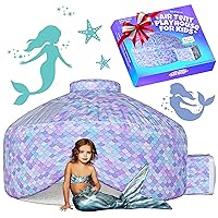 Skywin Air Tent Kids Fort Playhouse Fan Tent (Mermaid) - Improved Inflatable Fort Sets Up and Stores Away in Seconds (Fan NOT Included)