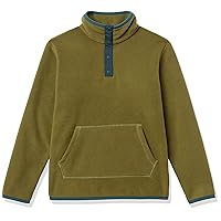 Amazon Essentials Boys and Toddlers' Polar Fleece Snap Placket Pullover Jacket