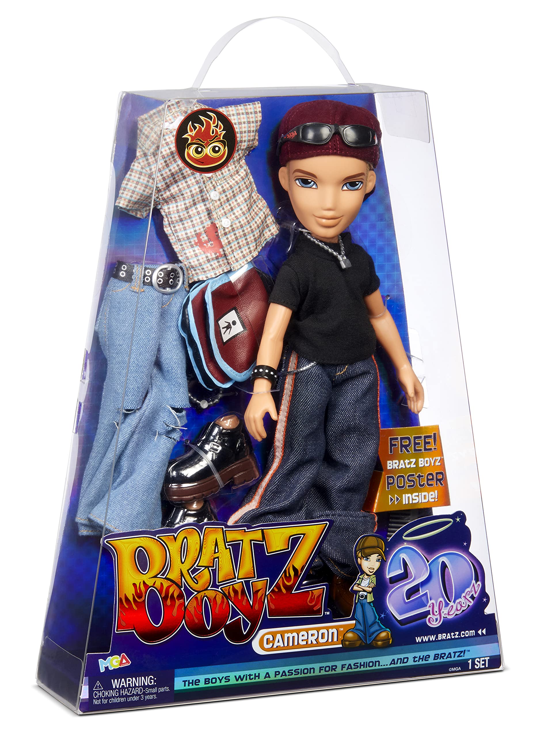 Bratz 20 Yearz Special Anniversary Edition Original Boy Fashion Cameron with Accessories and Holographic Poster | Collectible Doll | for Collector Adults and Kids of All Ages