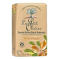 Extra Mild Surgras Soap - Argan Oil - Gently Cleanses Skin - Delicately Perfumed - Vegetable Origin Based - 8.8 Oz