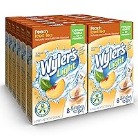 Wyler’s Light Singles-To-Go Sugar Free Drink Mix, Peach, 8 CT Per Box (Pack of 12)