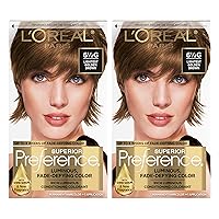 Superior Preference Fade-Defying + Shine Permanent Hair Color, 6.5G Lightest Golden Brown, Pack of 2, Hair Dye