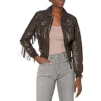 Superdry Women's Vintage Fringe Leather Jacket