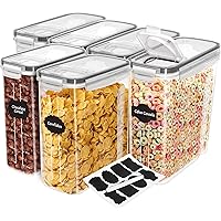 Utopia Kitchen Cereal Containers Storage - 6 Pack Airtight Food Storage Containers & Cereal Dispenser For Pantry Organization And Storage - Canister Sets For Kitchen Counter