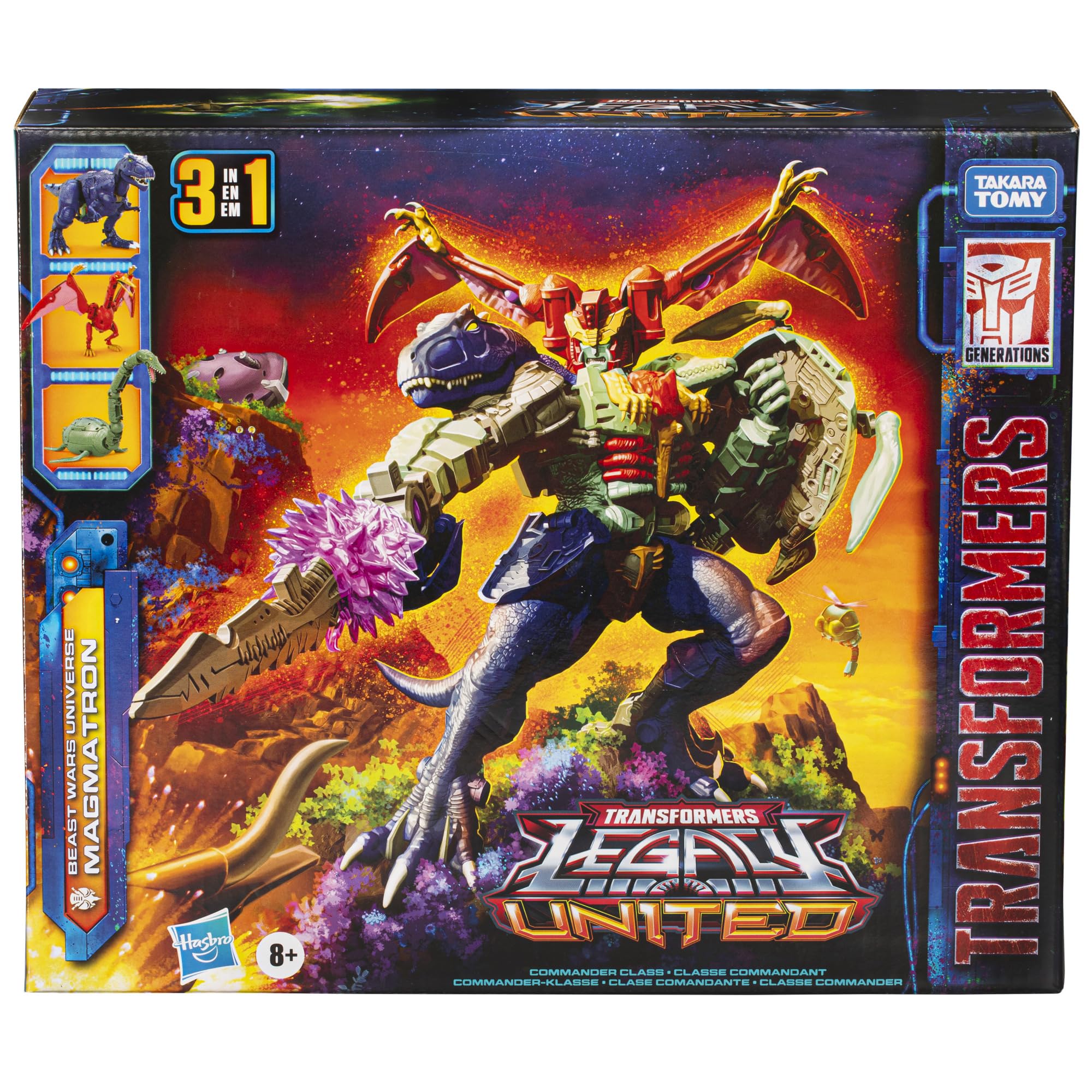 Transformers Legacy United Commander Class Beast Wars Universe Magmatron, 10-inch 3-in-1 Converting Action Figure, 8+