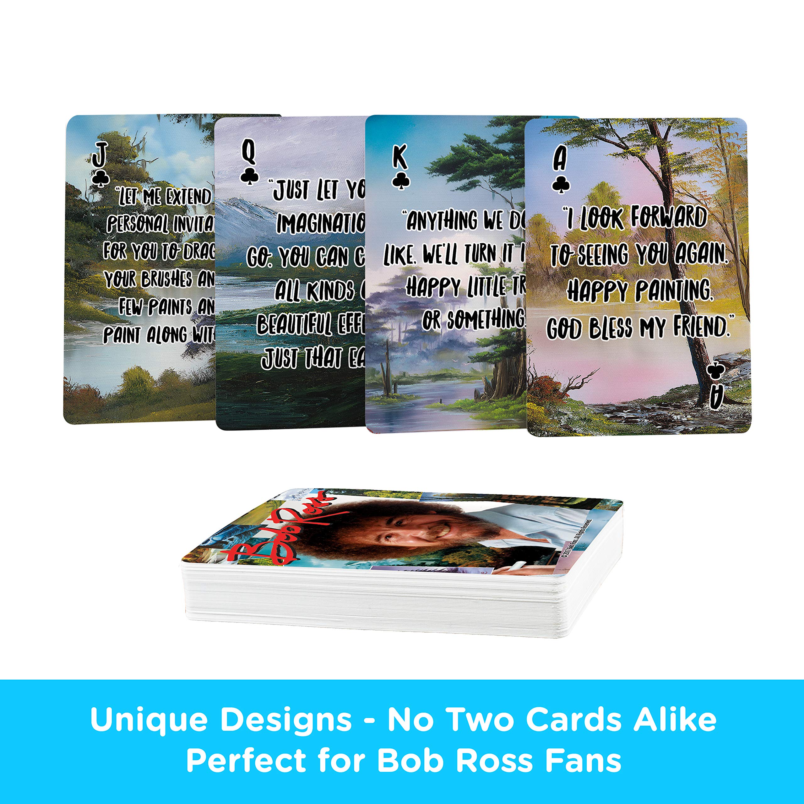 AQUARIUS Bob Ross Playing Cards - Bob Ross Quotes Deck of Cards for Your Favorite Card Games - Officially Licensed Bob Ross Merchandise & Collectibles