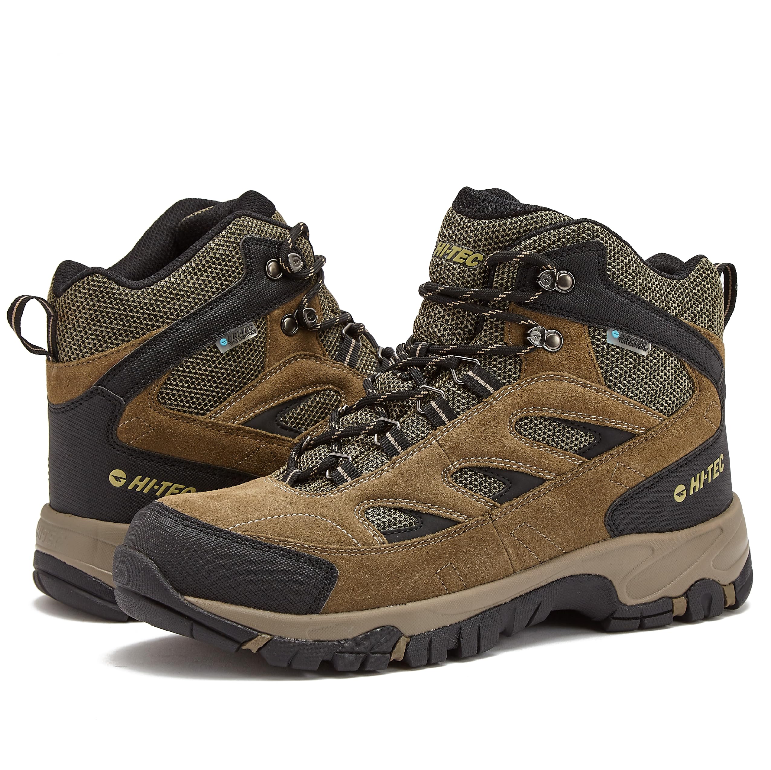 HI-TEC Yosemite WP Mid Waterproof Hiking Boots for Men, Lightweight Breathable Outdoor Trekking Shoes