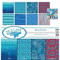 Reminisce Sea Life Collection Scrapbook Kit Paper Crafts, Multi Color Palette, 12x12 inches