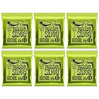 Ernie Ball Regular Slinky Nickel Wound Electric Guitar Strings 6 Pack - 10-46 Gauge