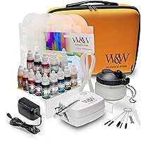 Airbrush Kit with Compressor, Air Brush Gun Rechargeable Portable High  Pressure Air Brushes with 0.3mm Nozzle and Cleaning Brush Set for Painting