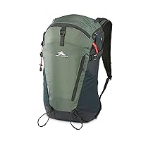 High Sierra Pathway 2.0 Backpack with Hydration Storage Sleeve, for Hiking, Biking, Camping, Traveling, Forest Green/Black, 30L