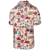 FOCO Men's NFL Team Logo Floral Tropical Button Up Shirt