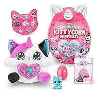 Rainbocorns Kittycorn Surprise Series 1 (Calico Cat) by ZURU, Collectible Plush Stuffed Animal, Surprise Egg, Sticker Pack, Jelly Slime Poop, Ages 3+ for Girls, Children