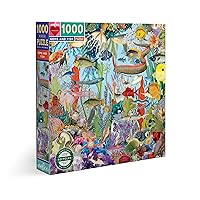 eeBoo: Piece and Love Gems and Fish 1000 Piece Square Jigsaw Puzzle, Sturdy Puzzle Pieces, A Cooperative Activity with Friends and Family