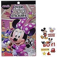 Disney Junior Bowtique Minnie Mouse and Daisy Duck 4 Sheet Holographic Foil Stickers Pads, Each Pad Includes Collection of 200+ Bulk Stickers, for Motivation Party Invitations Activities (2pc Set)
