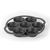 Commercial CHEF Cast Iron Biscuit Pan, Pre-seasoned Cast Iron Cookware for Muffins & Scones