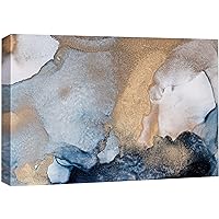wall26 Canvas Print Wall Art Gold & Blue Watercolor Ink Blot Collage Abstract Shapes Digital Art Modern Art Bohemian Colorful Multicolor Ultra for Living Room, Bedroom, Office - 32