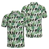 Camelliaa Shop Funny Cow Tropical Polo Shirt S-5XL, Cow Print Polo, Cow Print Polo Shirt, Cow Print Polo Men, Cow Polo