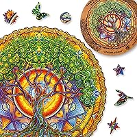UNIDRAGON Original Wooden Jigsaw Puzzles - Mandala Tree of Life, 700 pcs, Royal Size 17.7