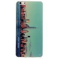 Apple iPhone 6 Plus and 6s Plus 5.5 inches Flexible TPU Case Impact Absorb Protection Cover Easy Install Snap On Off Perfect Fit Ultra Thin Lightweight, New York City One World Trade Center