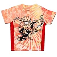 Marvel Spider-Man Boys Short Sleeve Shirt for Toddlers and Big Kids – Red/Grey