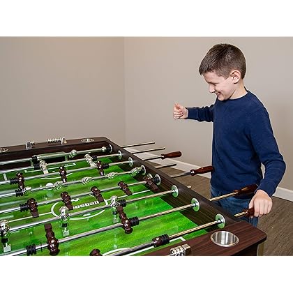 Hathaway 56-Inch Primo Foosball Table, Family Soccer Game with Wood Grain Finish, Analog Scoring and Free Accessories