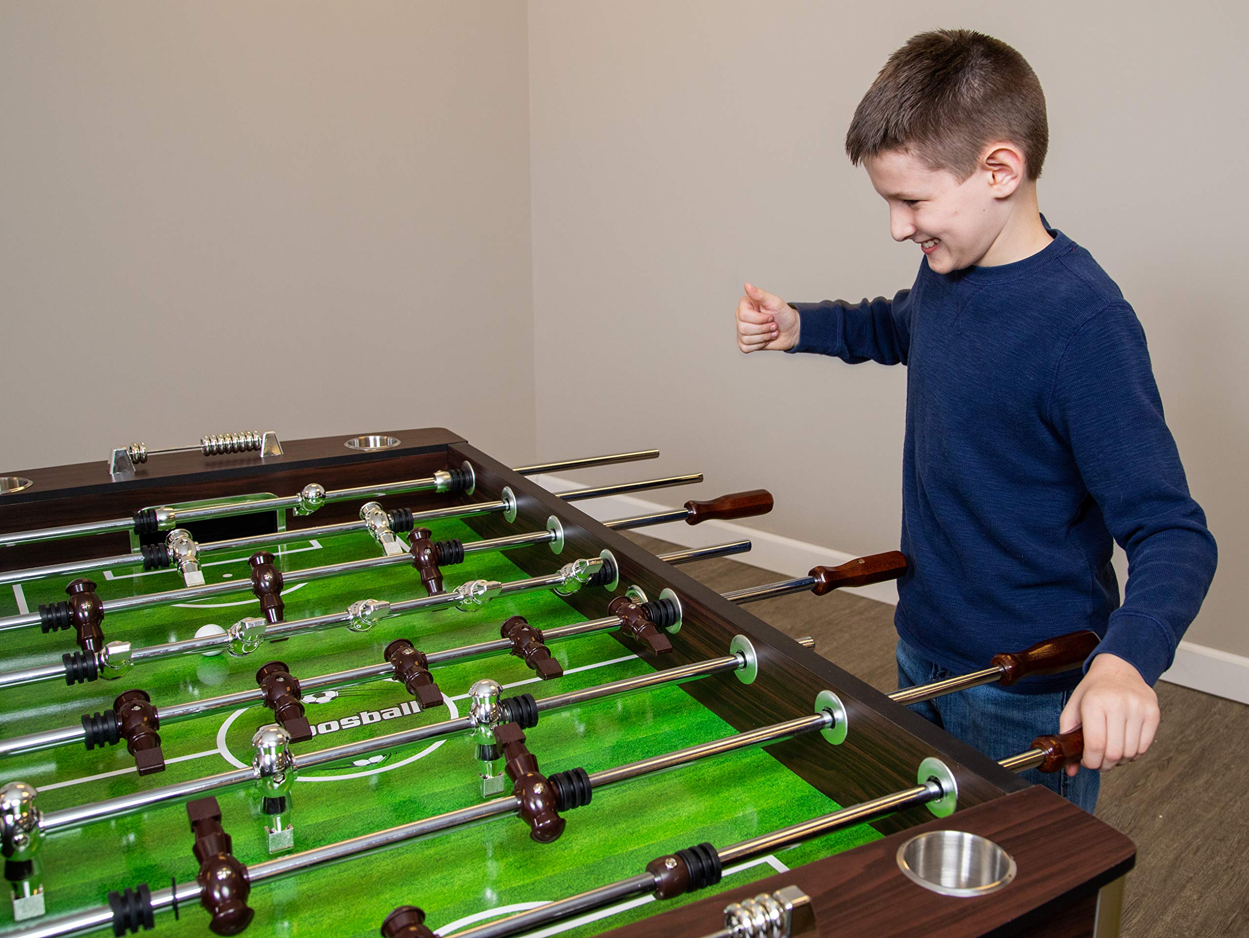 Hathaway 56-Inch Primo Foosball Table, Family Soccer Game with Wood Grain Finish, Analog Scoring and Free Accessories