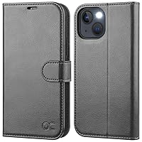 OCASE Compatible with iPhone 14 Plus Wallet Case, PU Leather Flip Folio Case with Card Holders RFID Blocking Kickstand [Shockproof TPU Inner Shell] Phone Cover 6.7 Inch 2022 (Gray)