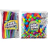 Carl & Kay Assorted Size 2000 Pom Poms & 600 Pipe Cleaners with 274 Googly Eyes
