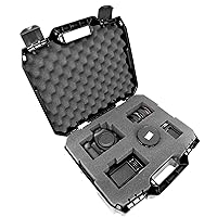 CASEMATIX Cam Hard Case Equipment Case for DSLR Camera Body, Lens, Flash and More - Hardshell Protective Hard Plastic Case for Cameras with Foam Compatible with Canon, Nikon, Panasonic and Other SLRs