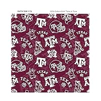 Texas A&M University Cotton Fabric with New Tone ON Tone Design Newest Pattern