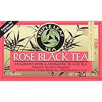 Triple Leaf Tea Black Tea Bags, Rose, 20 Count
