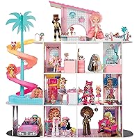 L.O.L. Surprise! OMG Fashion House Playset with 85+ Surprises and Made from Real Wood Including Pool, Spiral Slide, Rooftop Patio, Movie Theater, Transforming Furniture, and More!