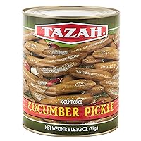 Tazah Cucumber Pickle 6.62 lbs Large Pickled Cucumbers in Brine 30-36 Large Cucumbers in each #10 Can Kosher