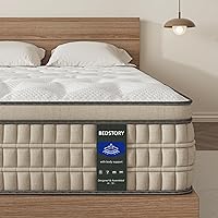BedStory Queen Mattress 14 inch - Ergonomic Hybrid Mattress for Pain Relief - Extra Lumbar & Hip Support - Motion Isolation Cooling Innerspring Firm Bed - Non-Toxic CertiPUR-US Certified, No Odor
