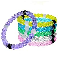 FROG SAC 6 Beaded Bracelets for Girls, Silicone Bracelet Pack for Kids, Cute Bead Bracelets, VSCO Girl Birthday Party Favors for Teens