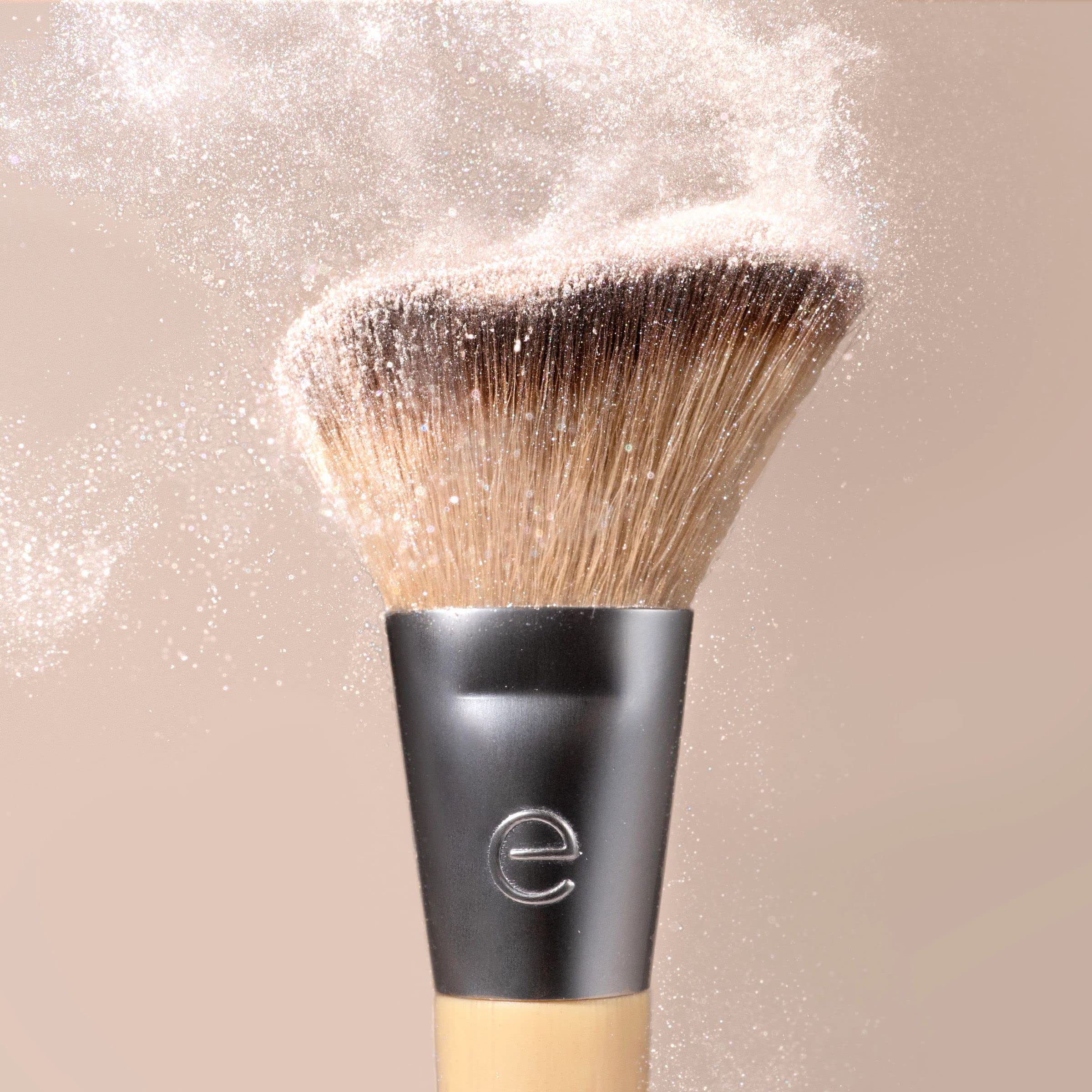 EcoTools New Natural Blush & Highlight Duo, Face Makeup Brushes For Powder Makeup, Dense, Synthetic Bristles For Enhancing Skin, Vegan & Cruelty-Free, 2 Count