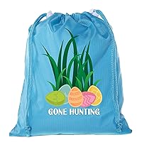 Mini Easter Basket Bags, Bulk Drawstring Cinch Sacks, Mini Easter Bunny Bags - Gone Hunting